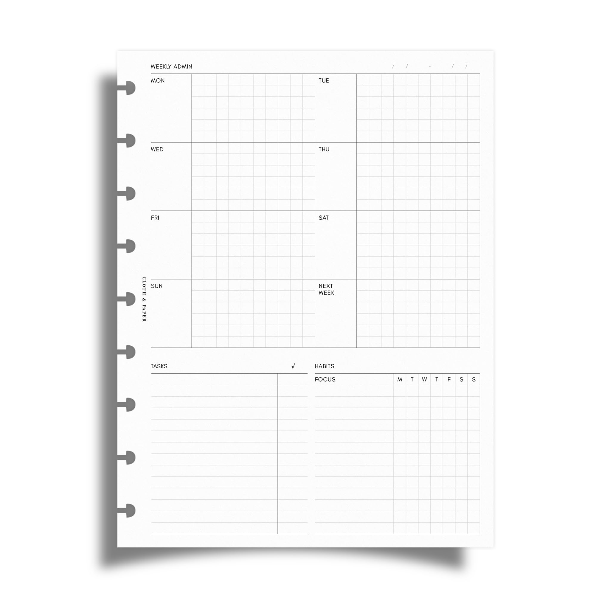 Tygodniowy planer administracyjny | Start w poniedziałek | HP Classic