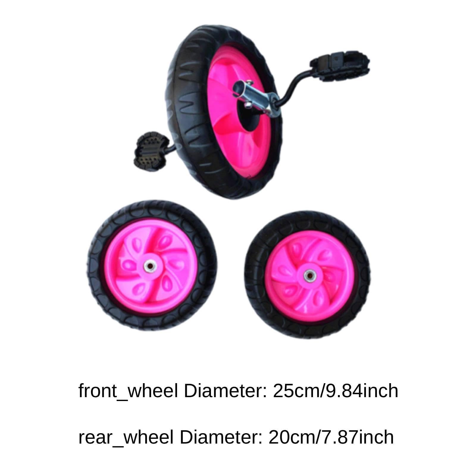 3 Räder für Kinder, Vorder Und Hinterrad, Radzubehör, Einfach zu Montieren, Leicht Und Tragbar, 8 Zoll Rad, Ersatzteil, Rosa