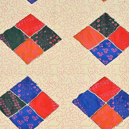 Image of India 00% Cotton Single Bedsheet with 1 Pillow Cover | 240 TC Pure Cotton Flat Bed Sheet | Traditional Jaipuri Printed Bedding Set | Soft & Breathable | 60 x 90 Inch (Cream & Royal Blue)