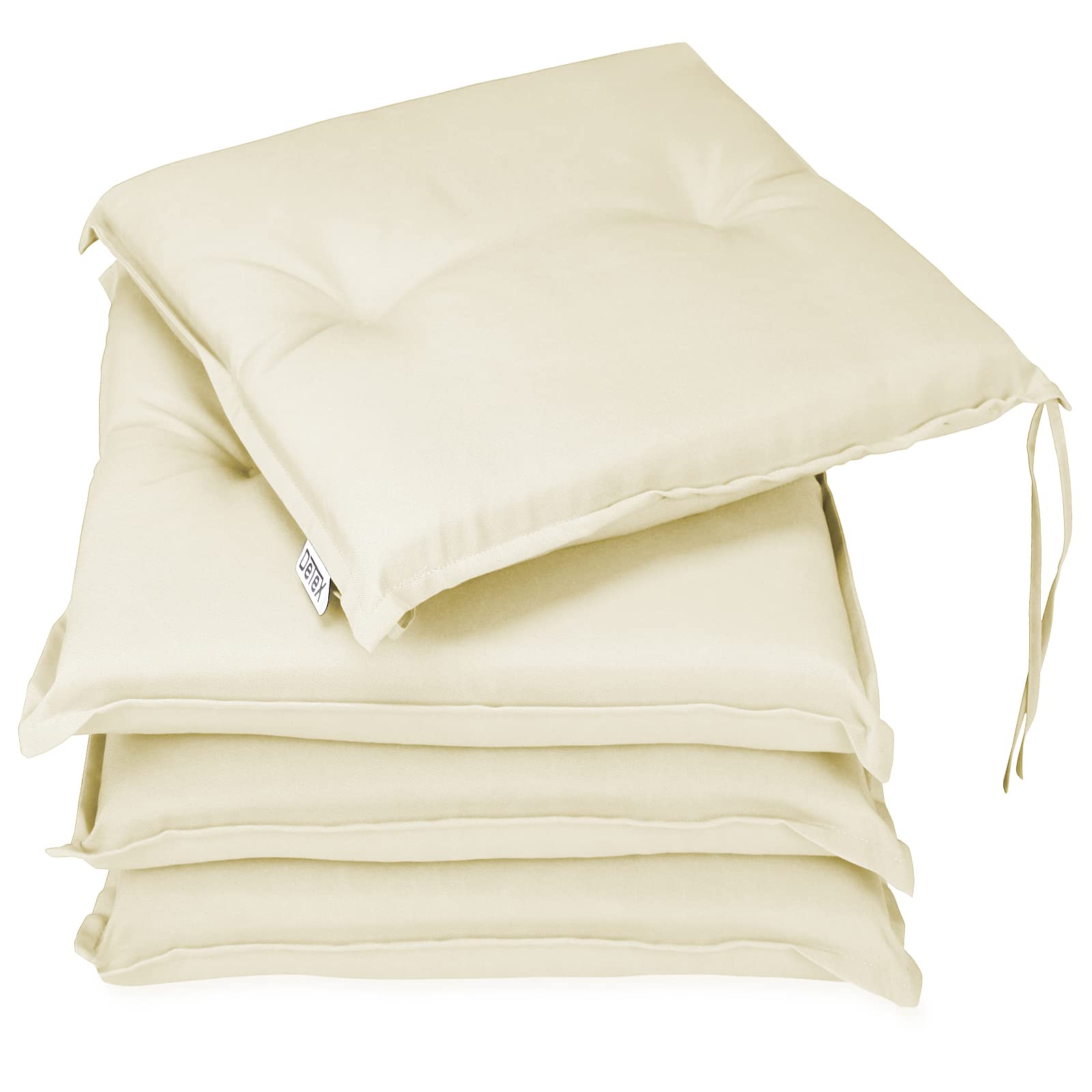 Downluxe Lot De 4 Coussins De Chaise D'extérieur En Mousse Haute Densité Pour Meubles De Terrasse, Résistants à L'eau Avec Attaches - 43,2 X 40,6 X 5 ,1 Cm - Bleu Roi