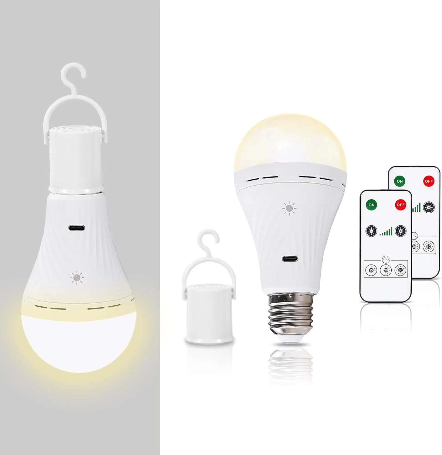 Ankudia Rechargeable Emergency LED Light Bulb, Battery Bulb Lamps with