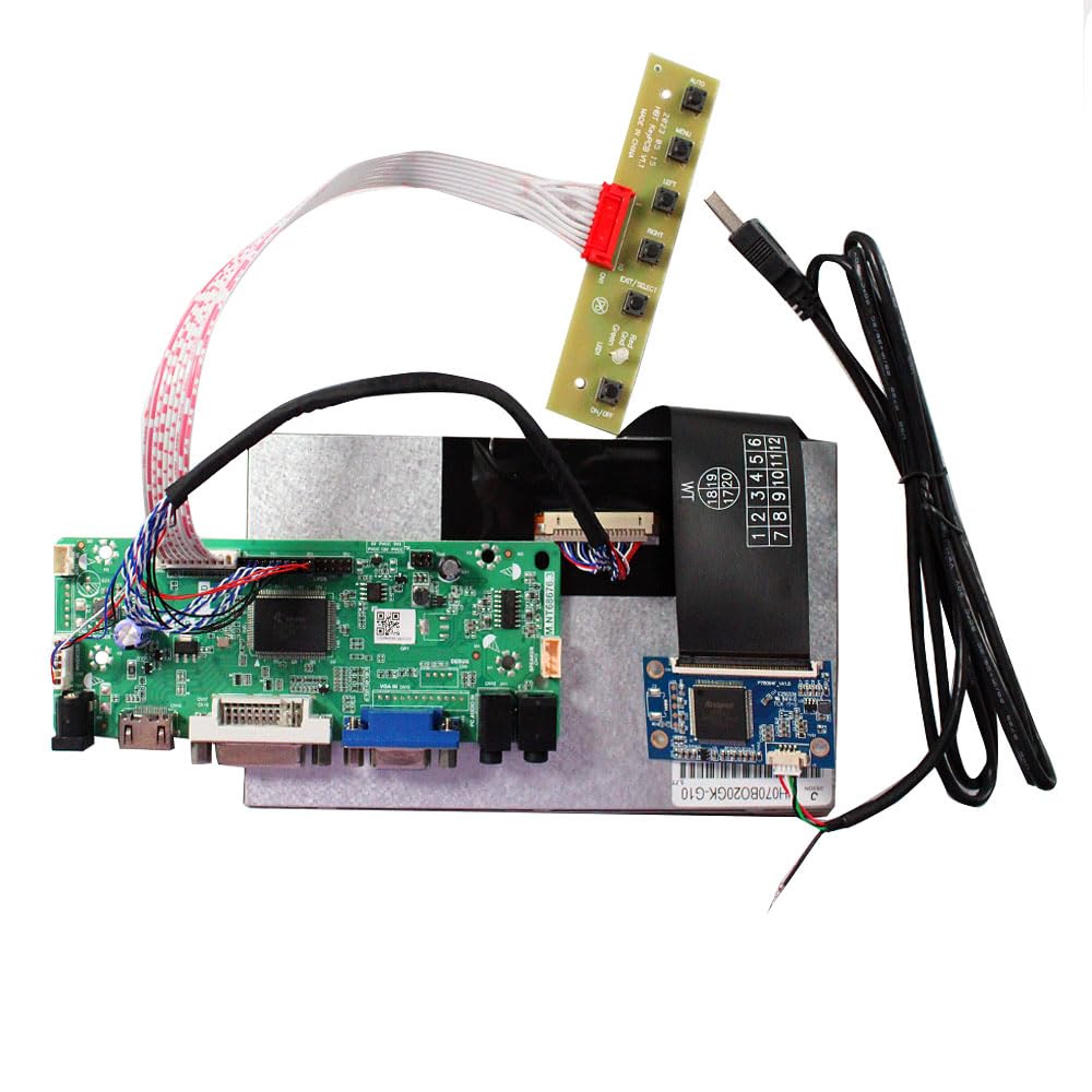 FanyiTek 7 inch 1024x600 1000nit TFT LCD Touch Screen 20 pins and DVI VGA Audio LVDS Controller Board M.NT68676