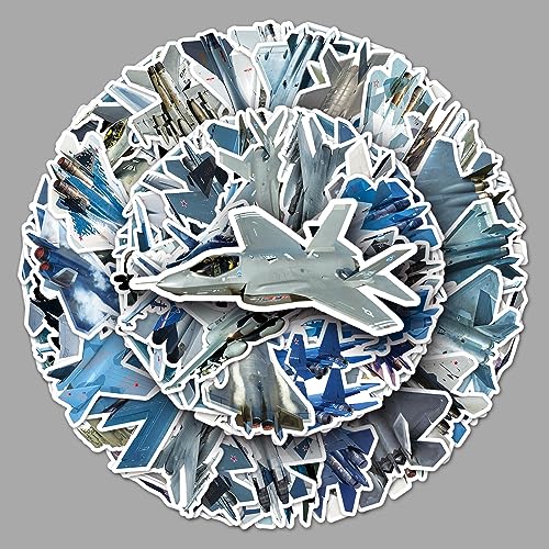 Set di 50 adesivi per aerei, impermeabili, in