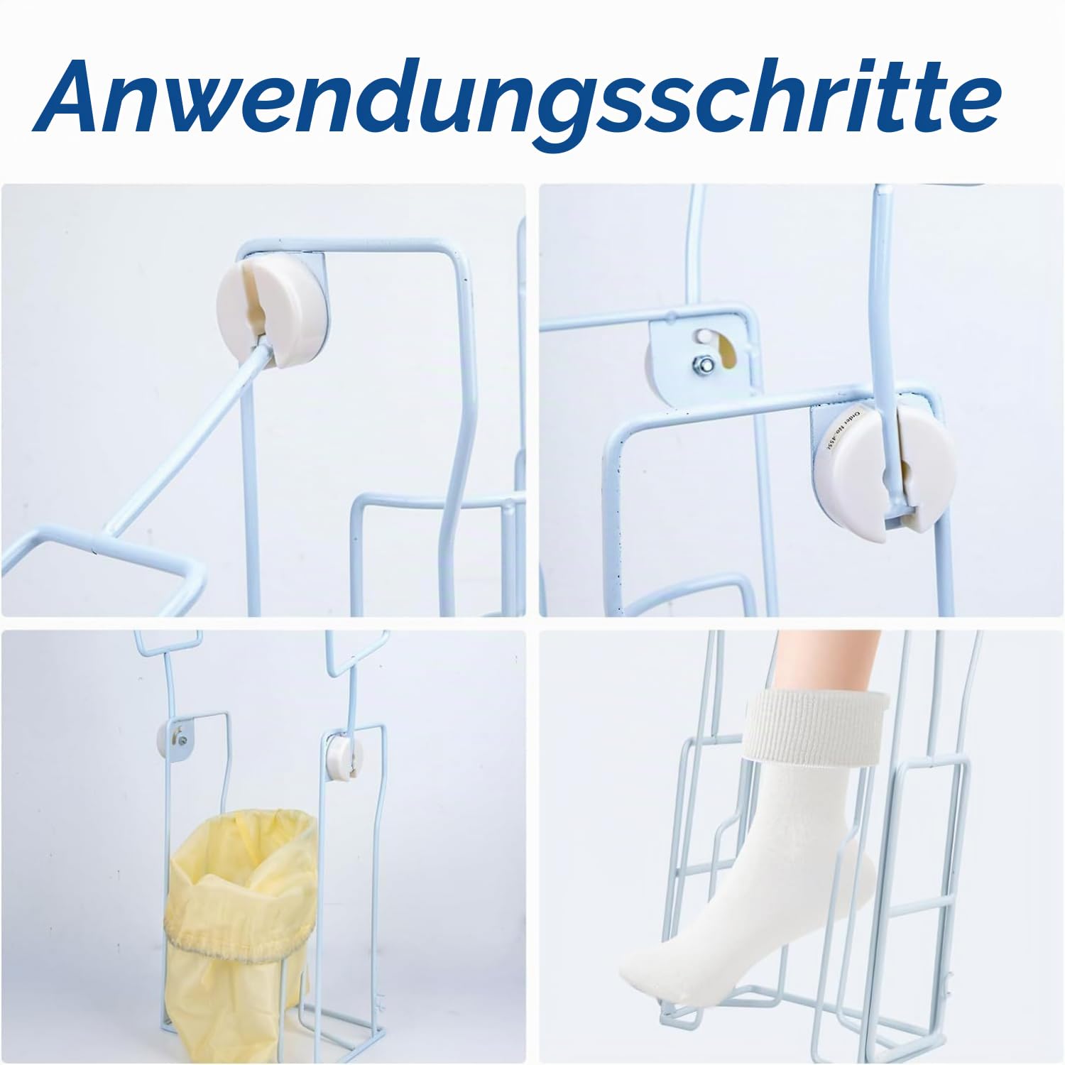 Anziehhilfe für Kompressionsstrümpfe,Strumpfanziehhilfe aus Metall,Sockenanziehhilfe nach Hüftoperation,StrumpfanzieherAnziehilfe, Easy Grip Hilfe Beim Sockenanziehen, Stabile Sockenhilfe Für Alte