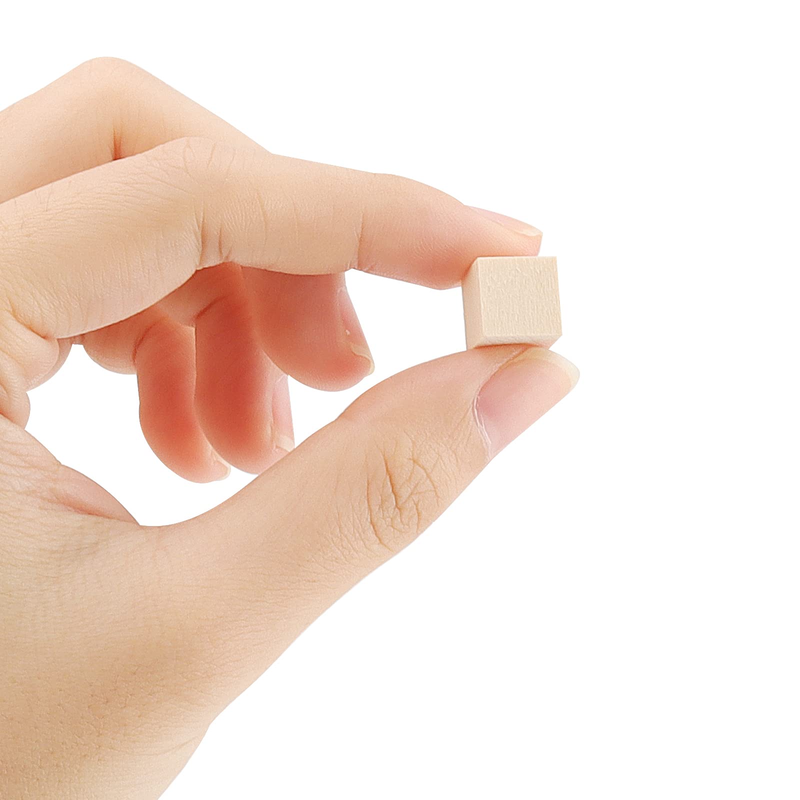 LEXININ Małe drewniane kostki, 500 szt., 1 x 1 x 1 cm, mini naturalne niedokończone klocki drewniane, puste kwadratowe kostki drewniane do rzemiosła, bloków alfabetu, tworzenia puzzli i projektów DIY