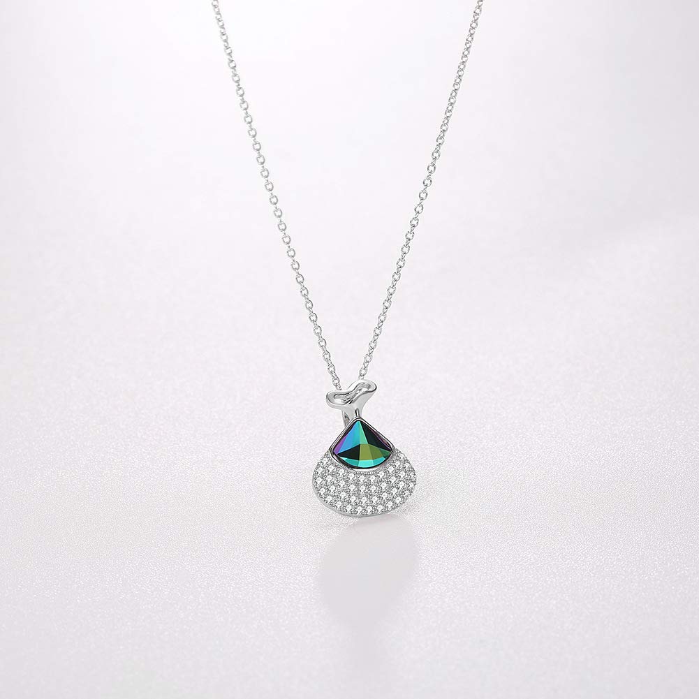 Collar de cristal Collar con colgante de concha de diamante de plata de ley S925