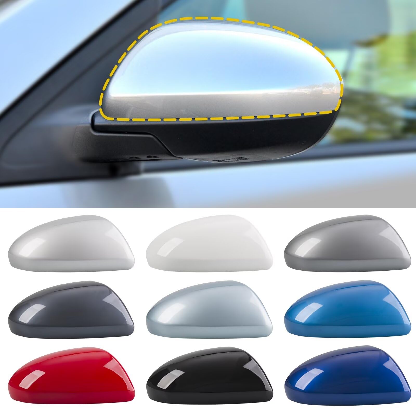 Goholy Car Door Side Rearview Mirror Cover Compatible With Mazda 2 Mazda 3 2010-2013(Without Signal Lamps Version) 69-1N7A-87 69-1N7A Housing Rearview