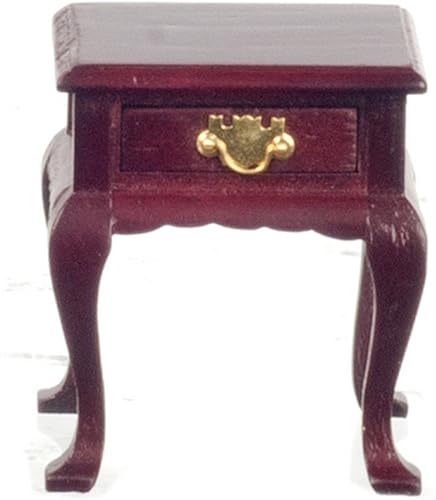 Melody Jane Dollhouse - Mesita de noche de caoba Queen Ann en miniatura, muebles de dormitorio 1:12
