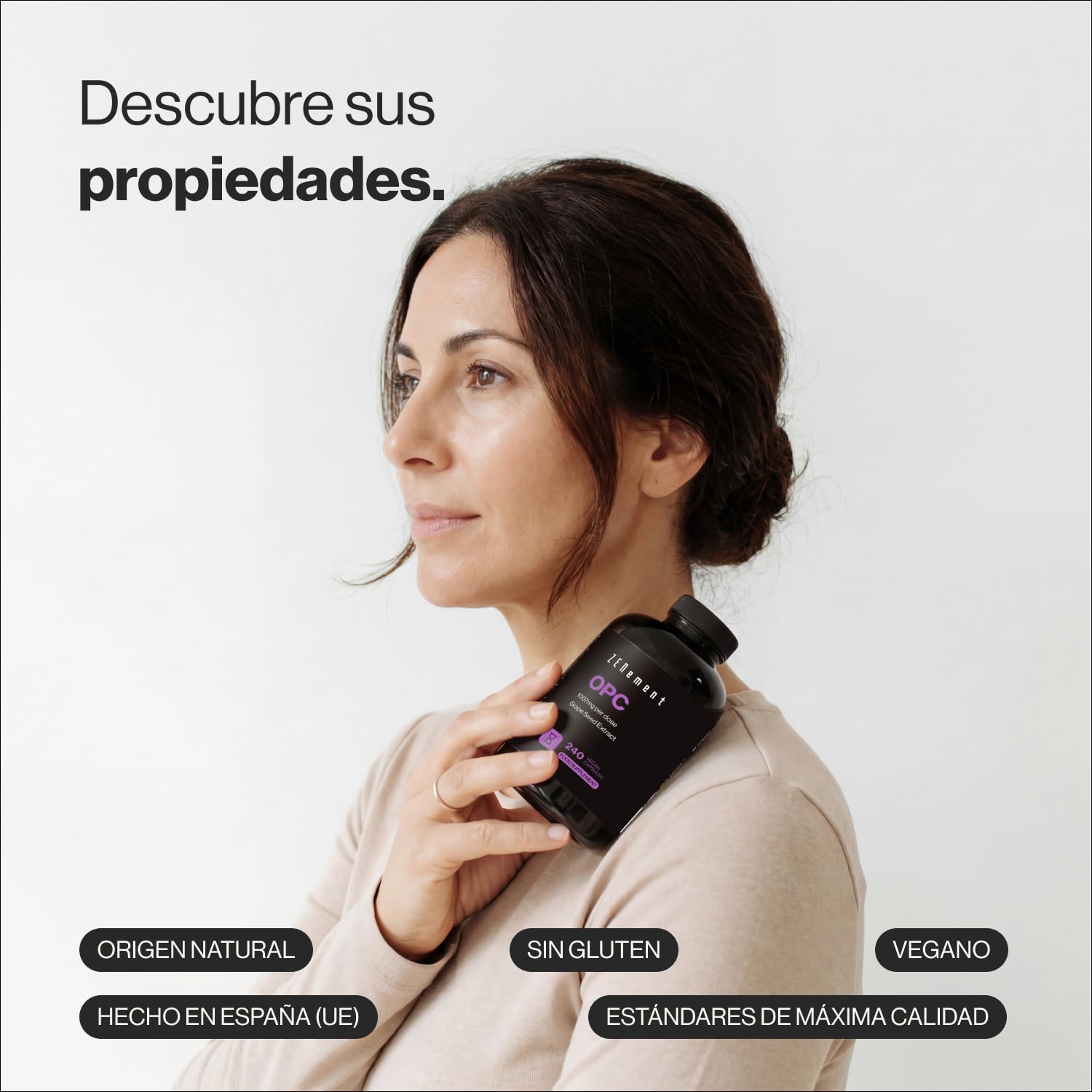 OPC - 1007 mg Puros por Dosis (2 Cápsulas) - Extracto de Semilla de Uva Concentrado (Vitis vinifera L.) - 95% Proantocianidinas - Fuente de Antioxidantes Naturales - 240 Cápsulas Veganas - Zenement