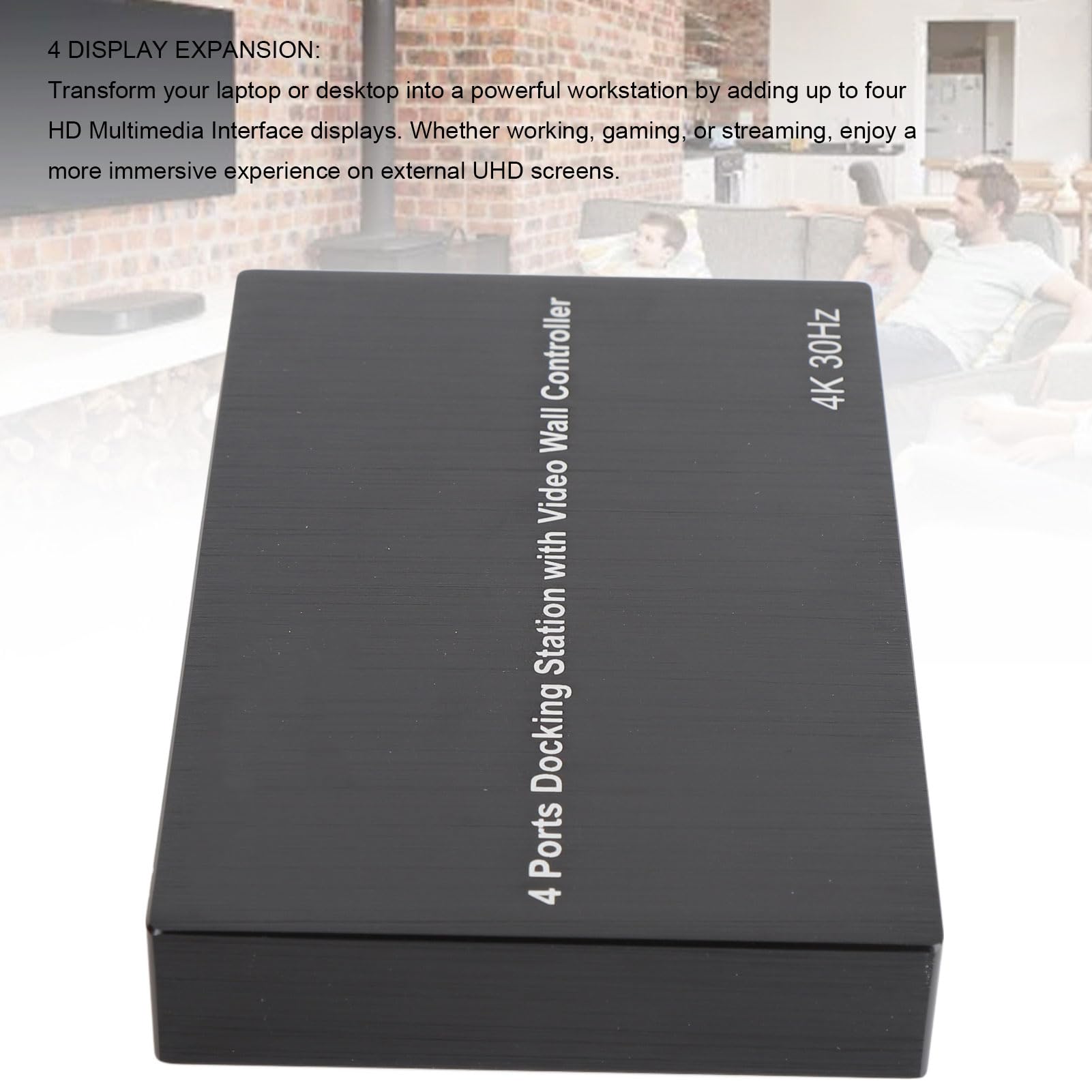 Vikye Adattatore da USB 3.0 a Quad HDMI, Convertitore Monitor da USB a 4 Porte HDMI, 4K30Hz X 2 1080p 60Hz X 2 per i Computer Laptos Schermate UHD Esterne (Spina Europea)