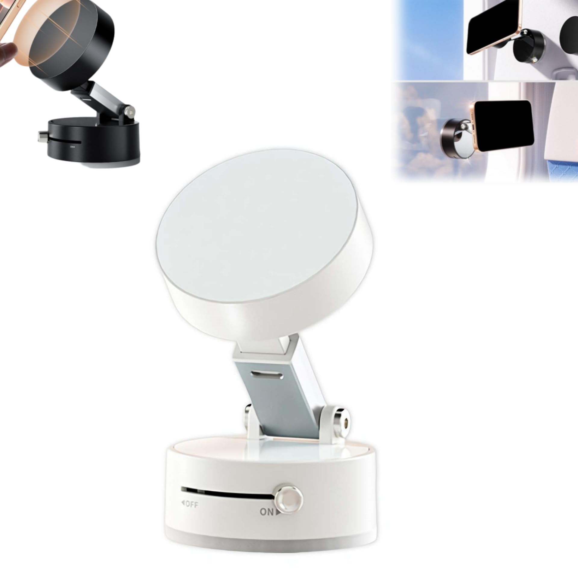 Soporte magnético para teléfono móvil con ventosa eléctrica, manos libres, soporte magnético para teléfono celular, parabrisas ajustable de 360°, soporte de teléfono para coche, gimnasio, espejo,