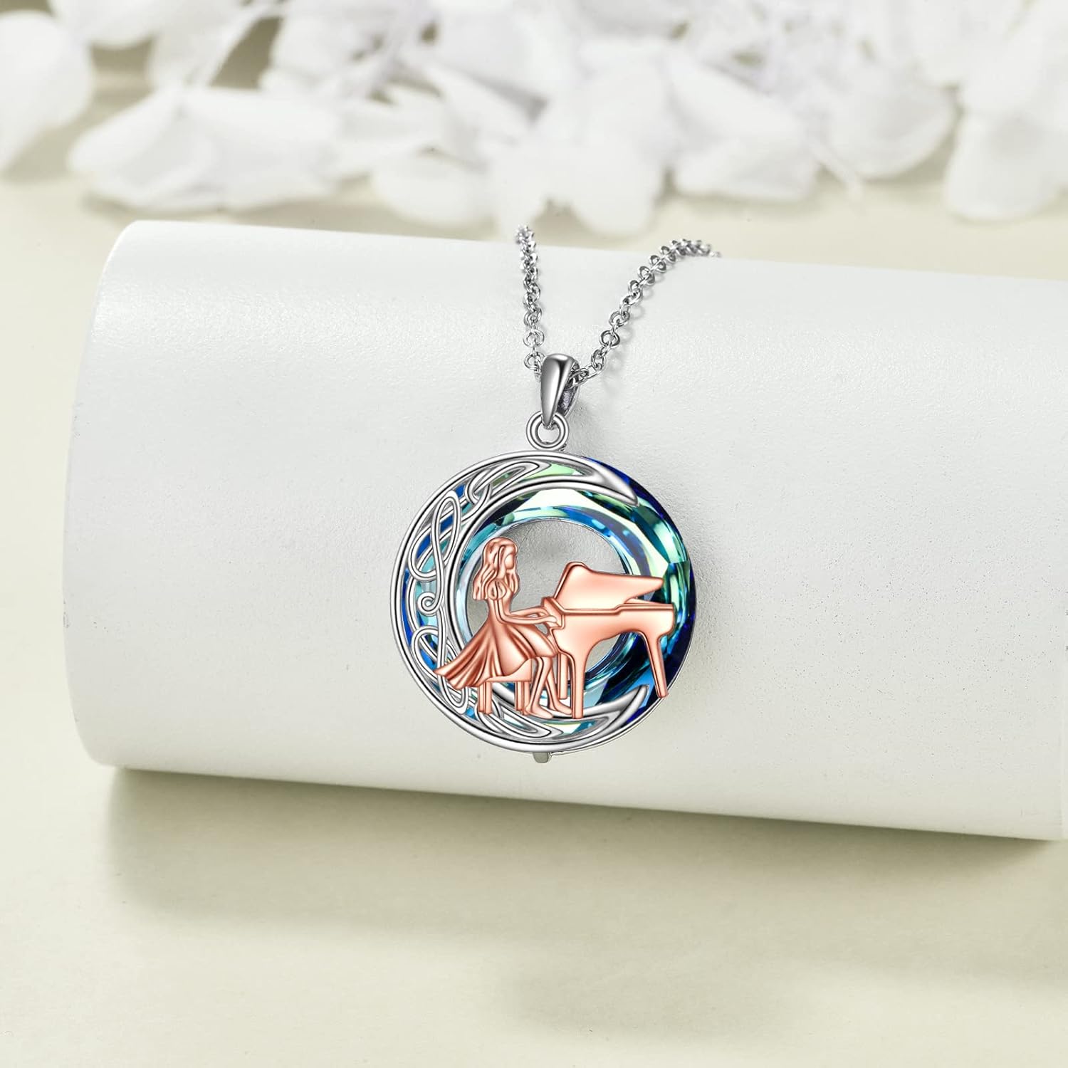MONGAS Piano Necklace Sterling Silver Piano Pendant Necklace Music Jewelry for Women Pianist - Image 4