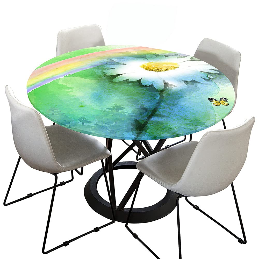 Fanxu 3D Nappes Rondes Anti Taches, Imprimé Peinture Bord