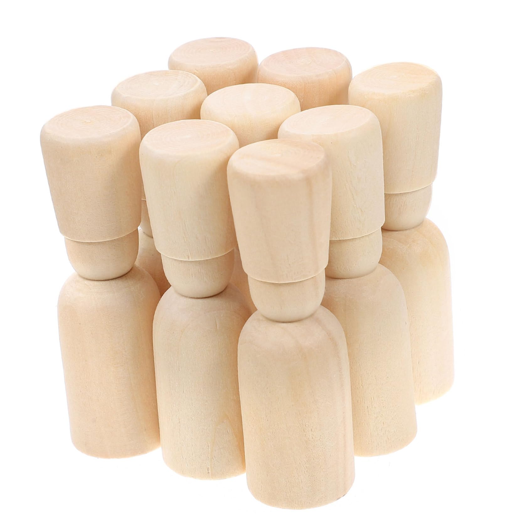 Muñecos de Madera para Pintar para Niños, 20 Piezas 26x85 Mm