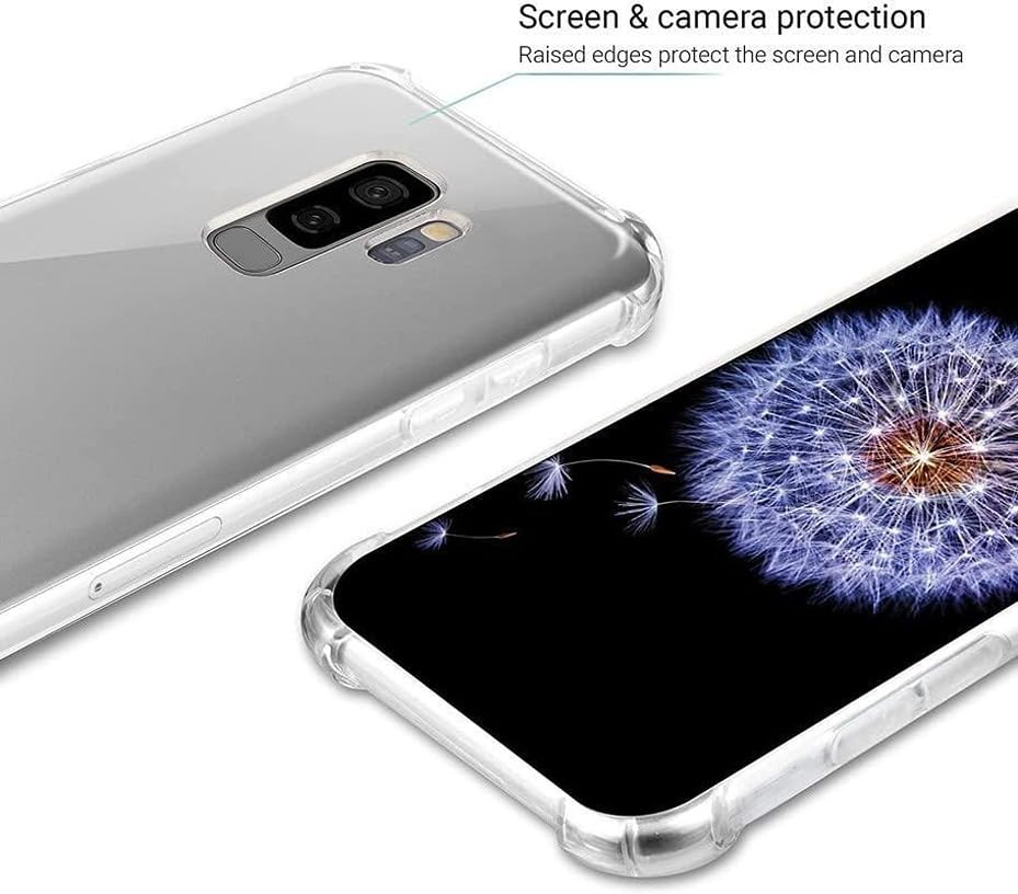 Image of BOXXO Flexible Back Cover for Samsung Galaxy S9 Plus | Back Cover Transparent Clear Shockproof Case Four Corner Protection | Slim Protective Mobile Phone Cover for Samsung Galaxy S9 Plus