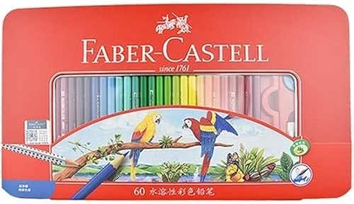 Faber-Castell FC115965ffa Colored Pencils, Watercolor, 60 Colors, Red Can (Pencil,