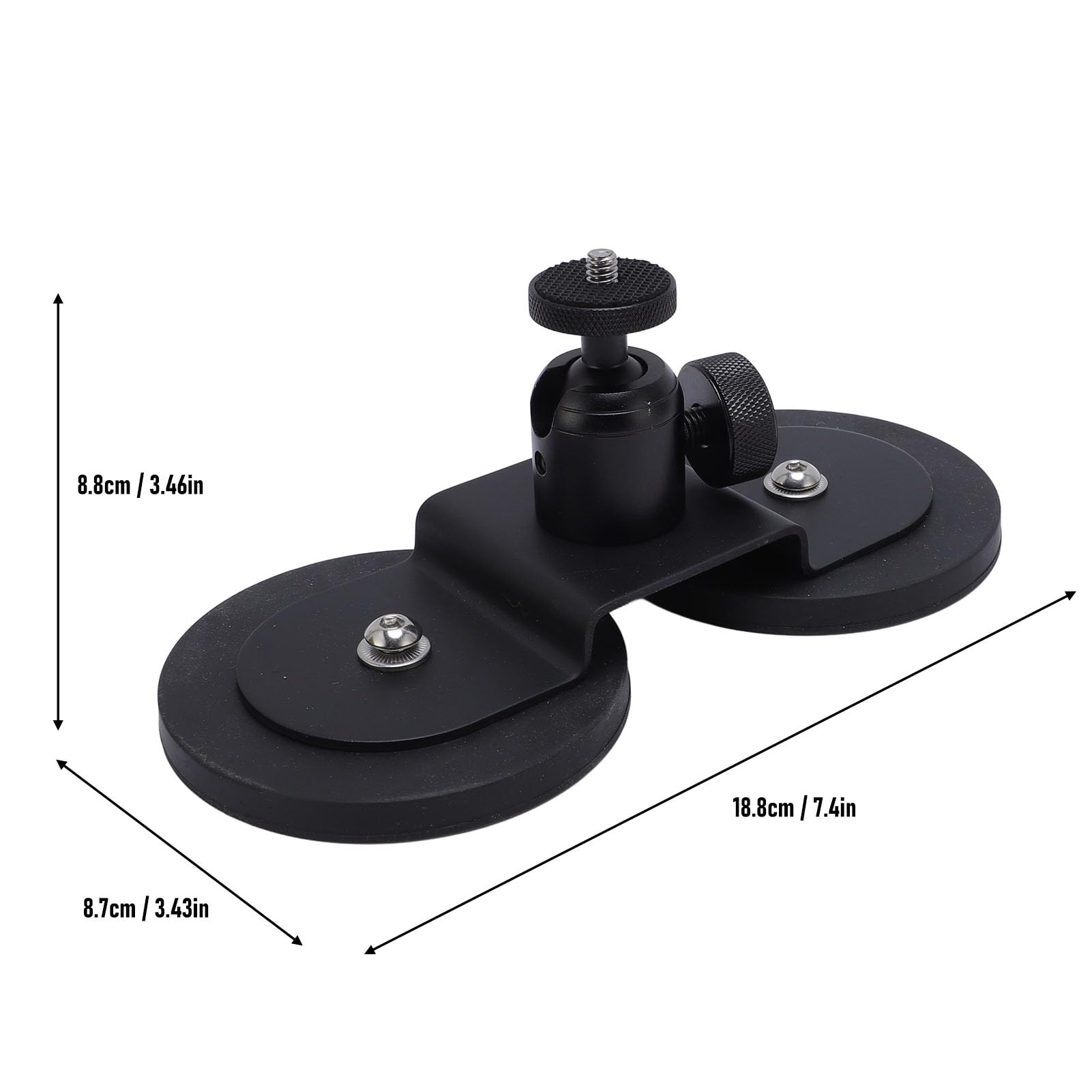 Supporto Magnetico per Action Camera, Staffa Regolabile a 360 | Supporto da auto a forte aspirazione per Action 5 Pro, Go 3S, 13 Black, 3, Telefono