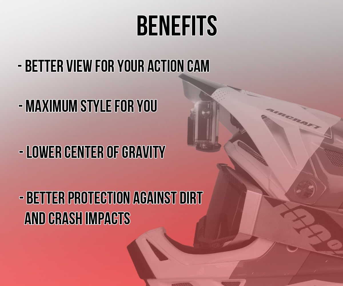 Action Camera supporto di Ninja Mount per Fullface Caschi | compatibile con GoPro, Garmin & Rollei | appositamente Mount per Downhill/ ATV /Motocross Caschi con visiera | Made in Germany | nero