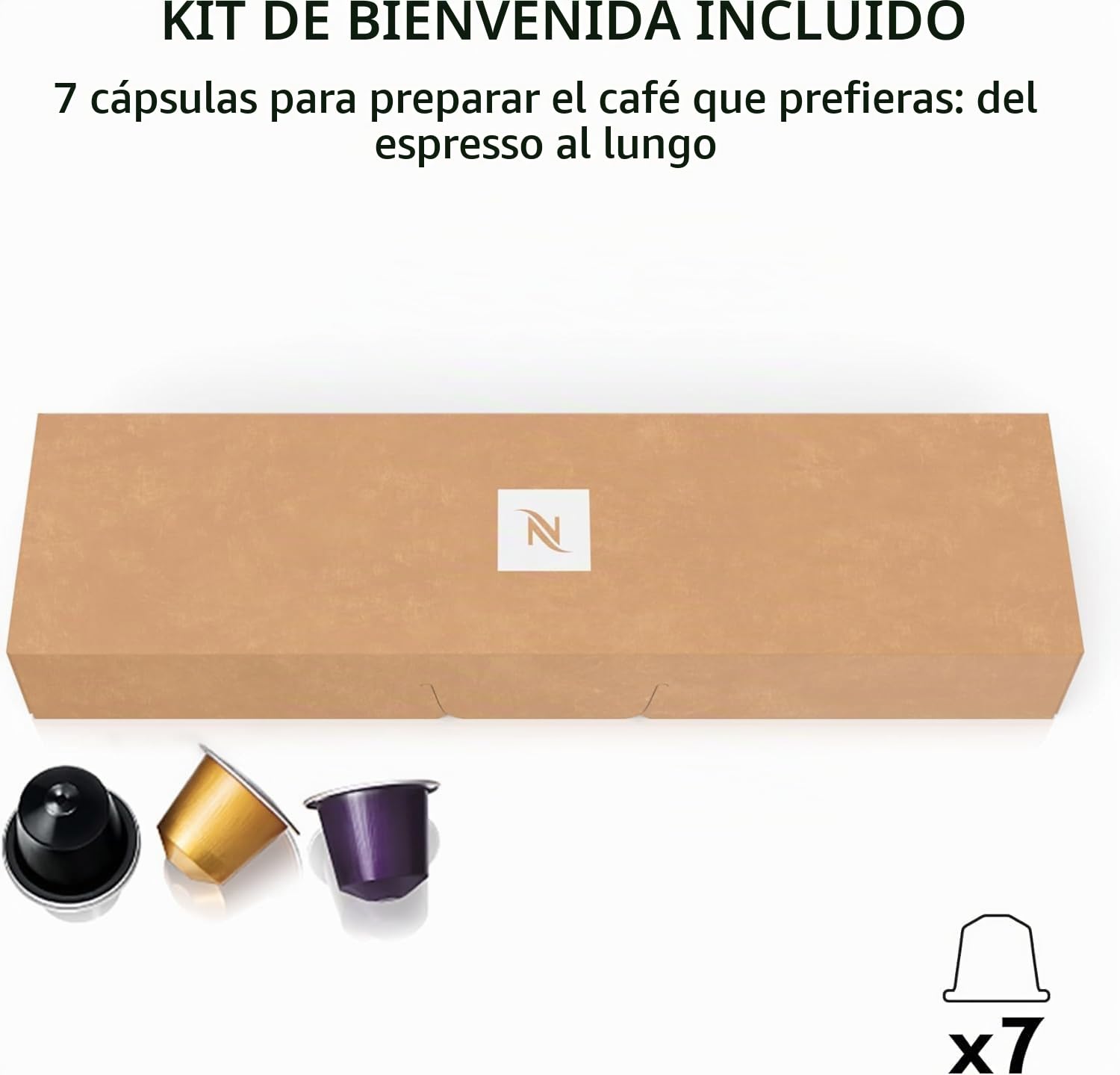 Nespresso Essenza Mini EN85.B, Cafetera De'Longhi, Sistema Cápsula Original, Depósito de agua 0,6L, Negro con 20 Cápsulas Original Florencia Arpeggio