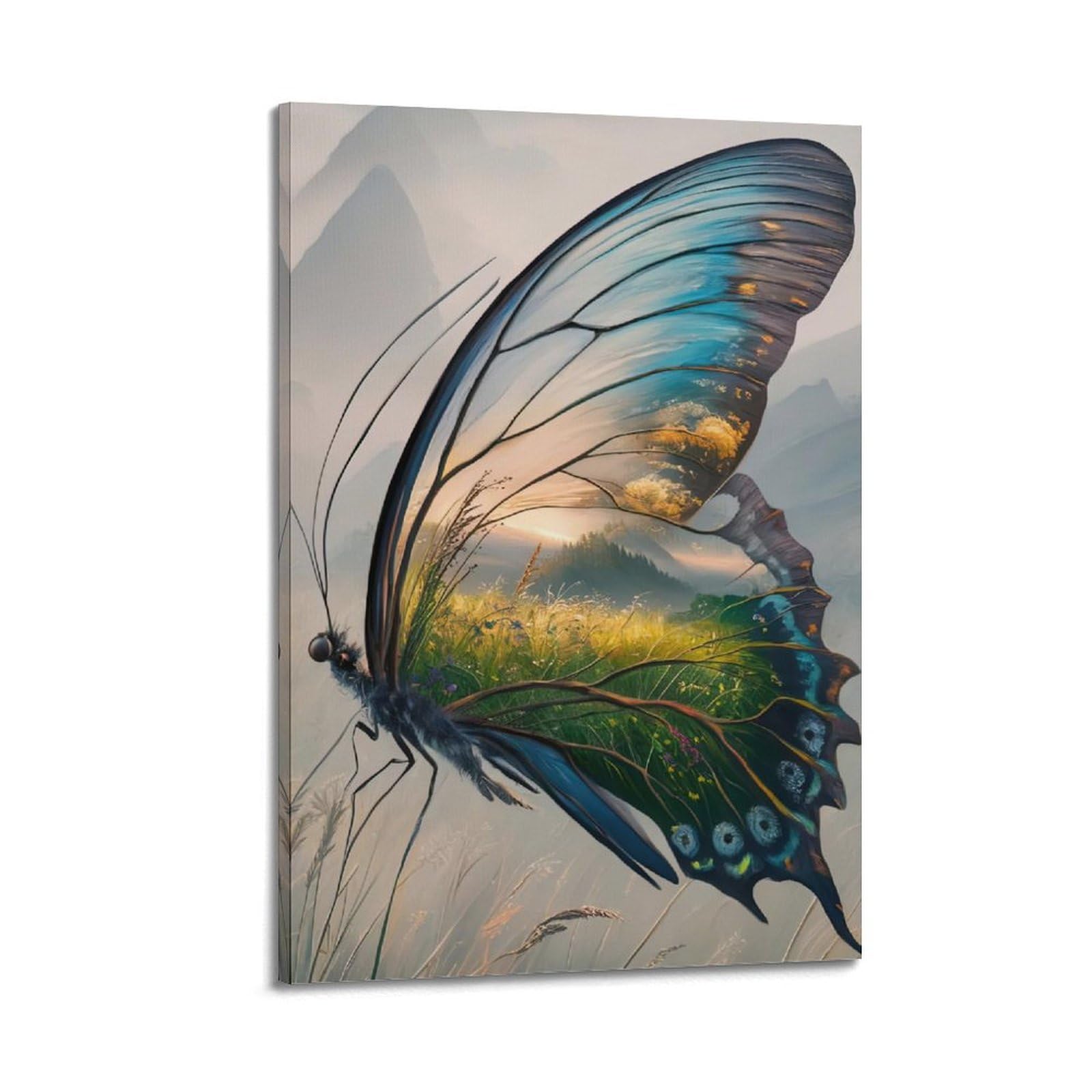 WZKTCL Animal Artwork Poster Abstract Butterfly Poster Decorative Painting Canvas Wall Posters And Art Picture Print Modern Family Bedroom Decor Posters 24x36inch(60x90cm)