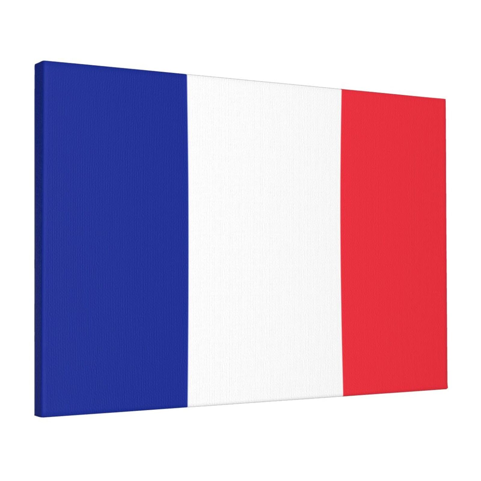 CNTDBU French flag Canvas Wall Art 16x24 Inch-Large Modern Painting Print for Living Room, Framed Ready to Hang Artwork for Bedroom