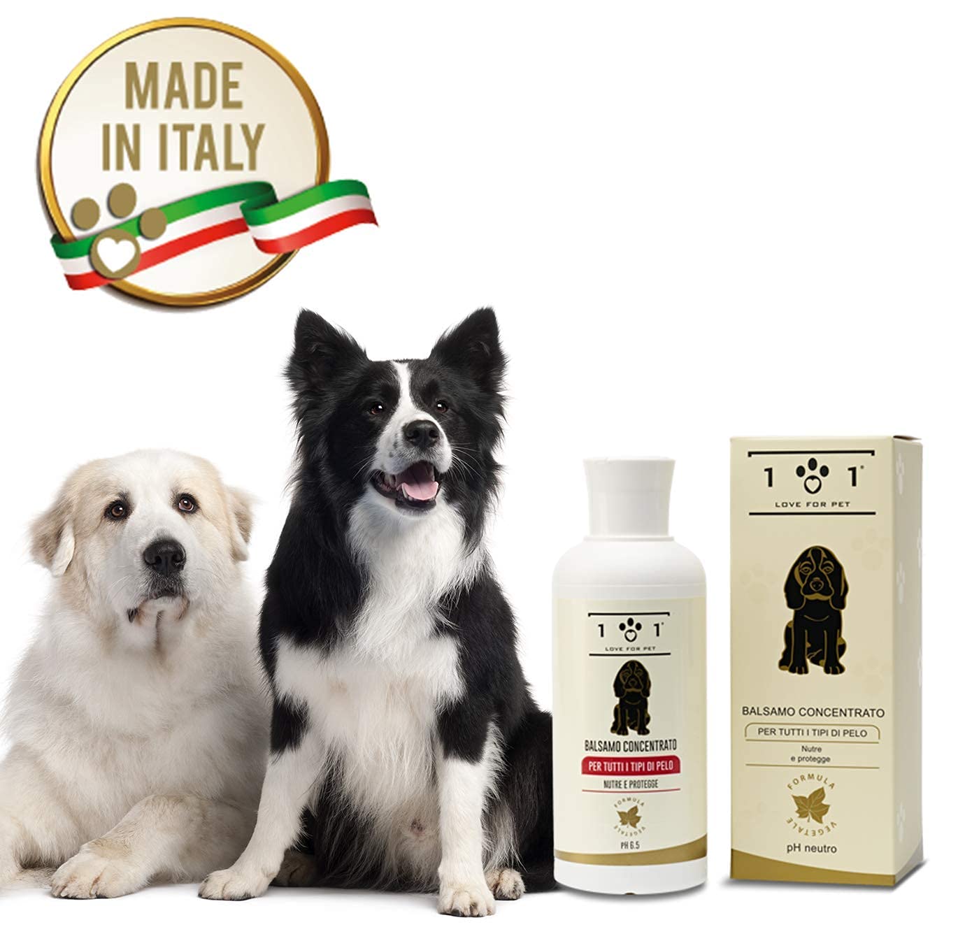 Balsamo Concentrato Naturale e Vegetale, 250ml - per Cani e Gatti - Rende Il Manto Morbido e Facilita la Pettinatura - Adatto per Tutti i Tipi di Pelo, Linea 101