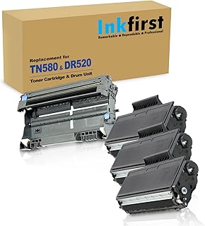 4PK-3 High Yield Toner Cartridges + 1 Drum Unit TN-580 DR-520 TN580 DR520 Inkfirst® Compatible Remanufactured for Brother TN-580 DR-520 (3 toner + 1 drum) DCP-8060 DCP-8065 DCP-8065DN MFC-8460N MFC-8660DN MFC-8670DN MFC-8860DN MFC-8860N MFC-8870WN HL-5240