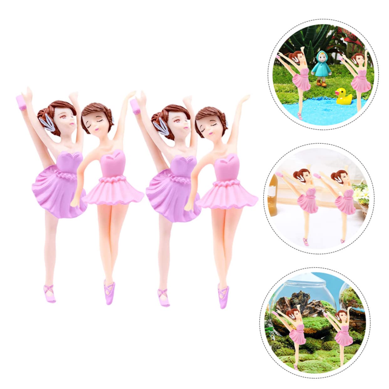 5 Sets Balletttänzerin-mädchen-ornament Aussehen Design Für Modische Kuchendekorationen 4 Stück X 5