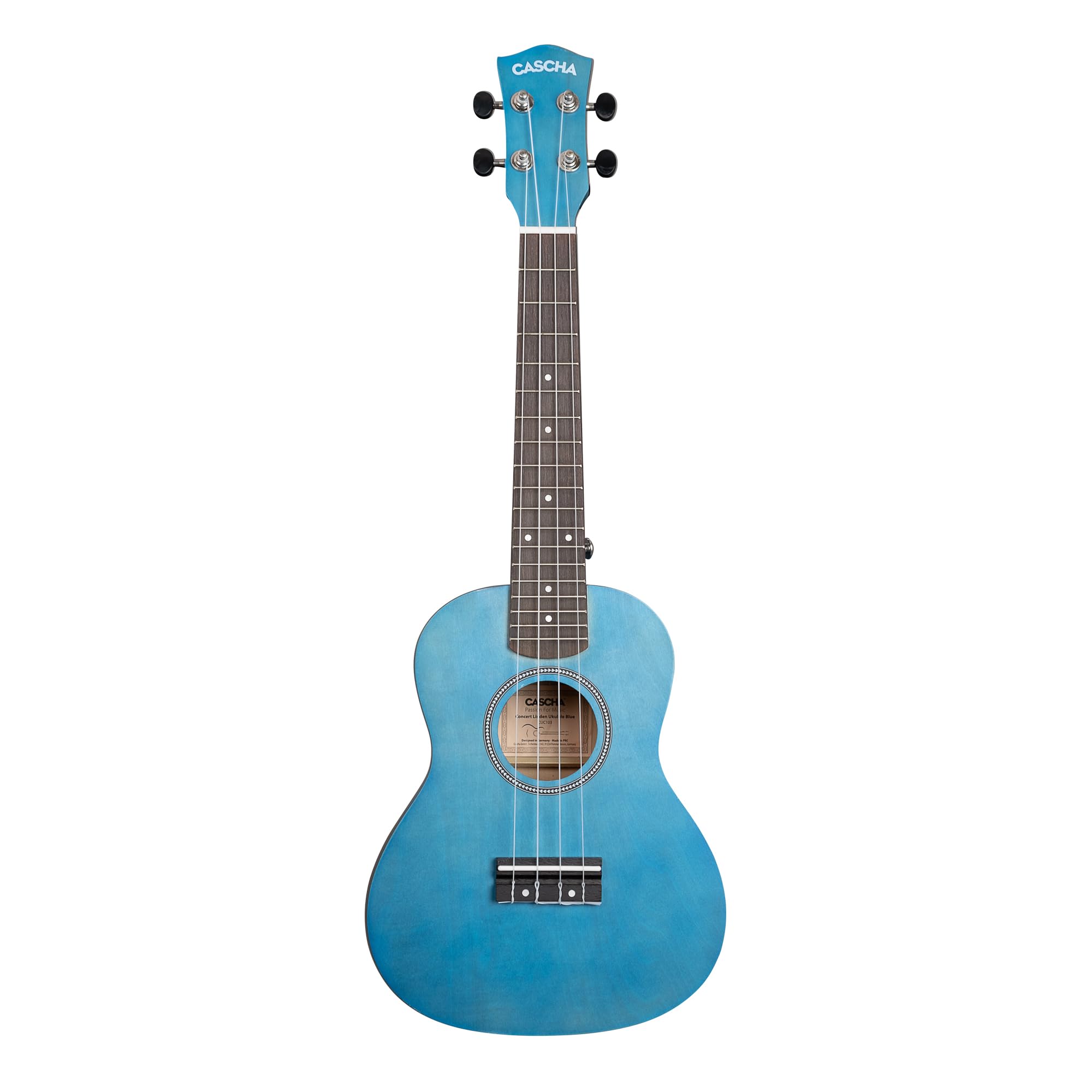 Concert Ukulele Linden Blue Set (incl. Bag, 3 Picks, Book, Tuner)