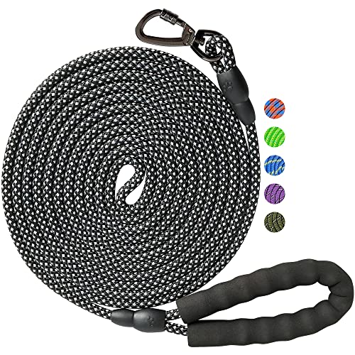 X XBEN Hundeleine für Hunde, 1,5M / 3M / 4,5M / 6M / 9M / 15M / 20M / 30M Starke Schleppleine mit Bequemen Gepolsterter Griff, Trainingsleine für Kleine Mittlere Große Hunde, Robustes Karabiner Cover