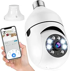 Câmera Segurança Lâmpada Ip Wifi 360° Full HD Yoosee Inteligente Prova D'água Giratória Visão Noturna Infravermelho Detecção de Movimentos 1080P HD Bivolt Premium