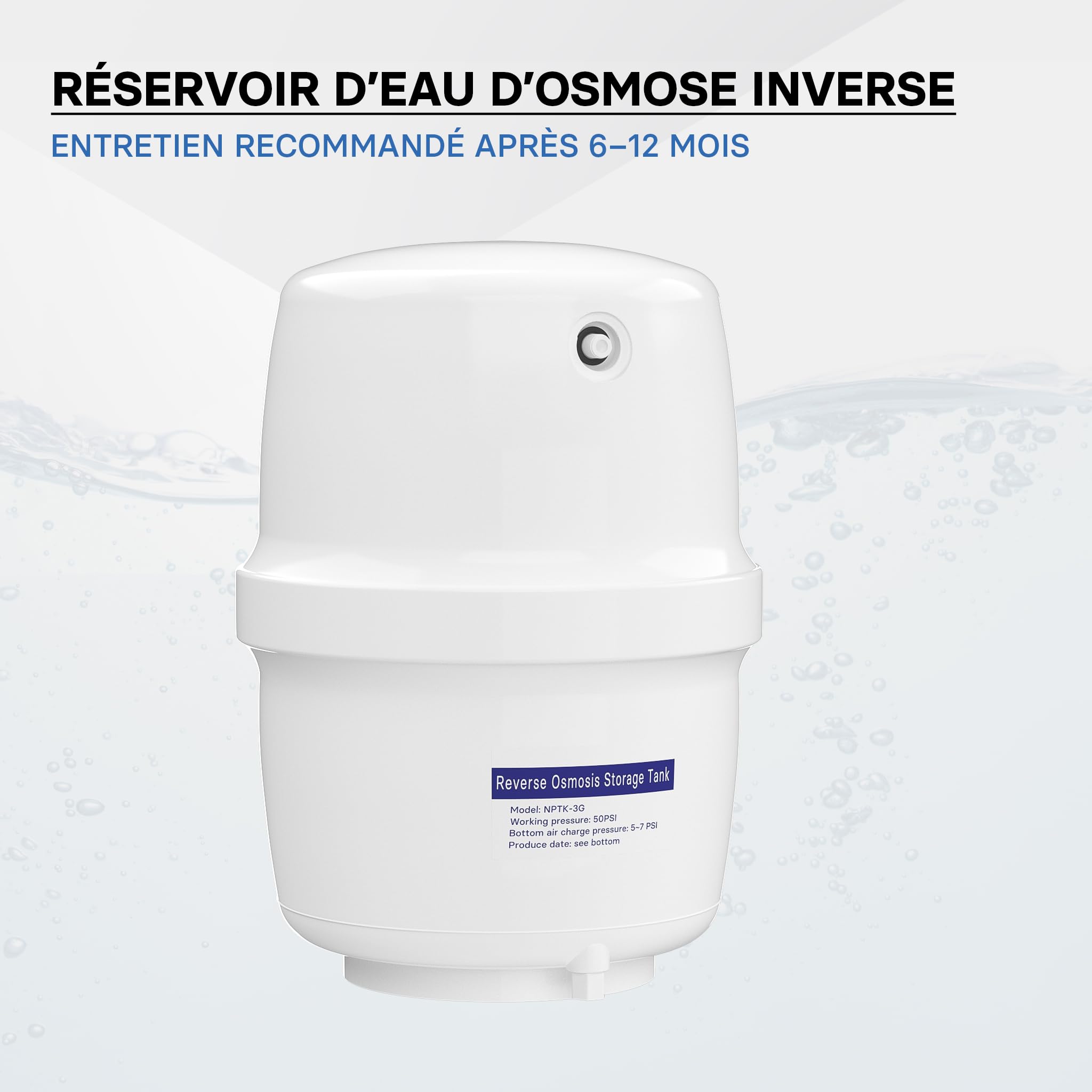 Naturewater Osmose inverse 4 G Réservoir à Eau 15,14 l