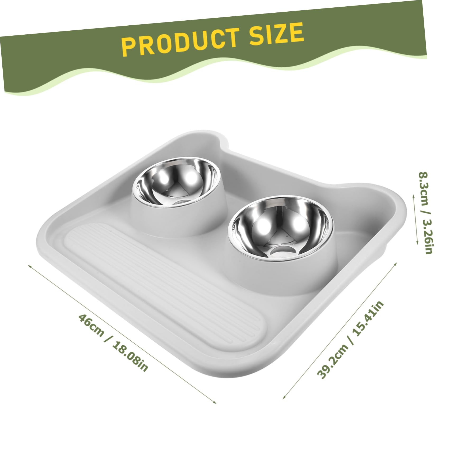Gamelle Double en Acier Inoxydable et PP pour Chien et Chat | Bavures, Protection du Cou, Bol Stable Anti-basculement, Récipient pour Aliments pour Animaux
