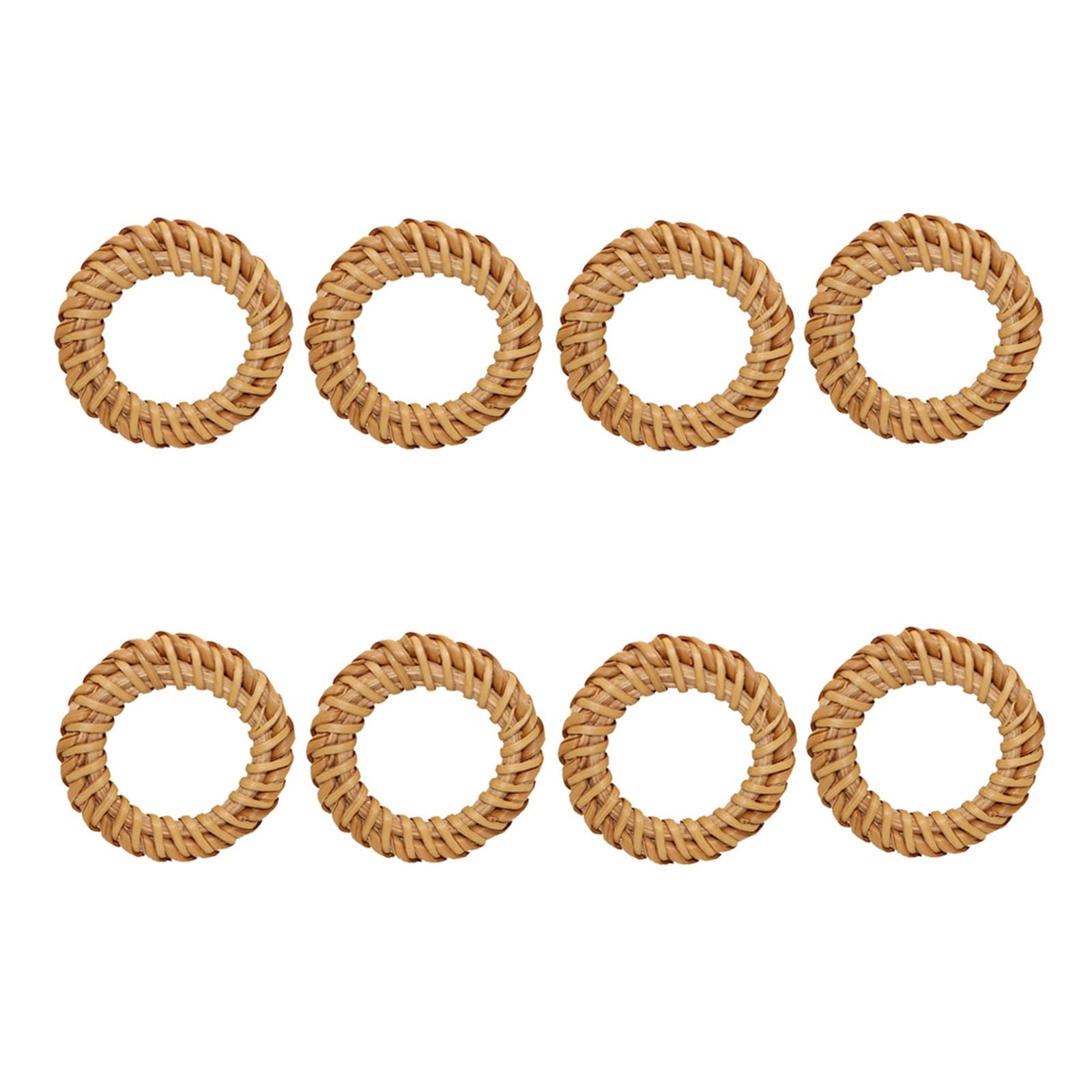 Wooden Napkin Rings 8Pcs Wood Napkin Rings