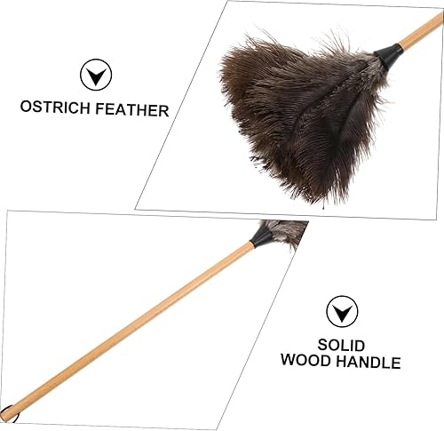 Miniatura 6 de DOITOOL Plumero de pelo suave, escoba telescópica de avestruz, fregona de lavado de coche, plumero de madera, limpieza del hogar, herramienta de
