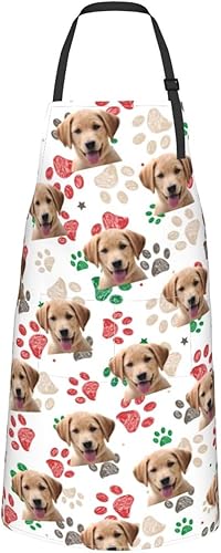 Miniatura 17 de Delantal personalizado para hombres y mujeres, delantal ajustable unisex con bolsillos, delantales personalizados para cocinero y chef Cocina
