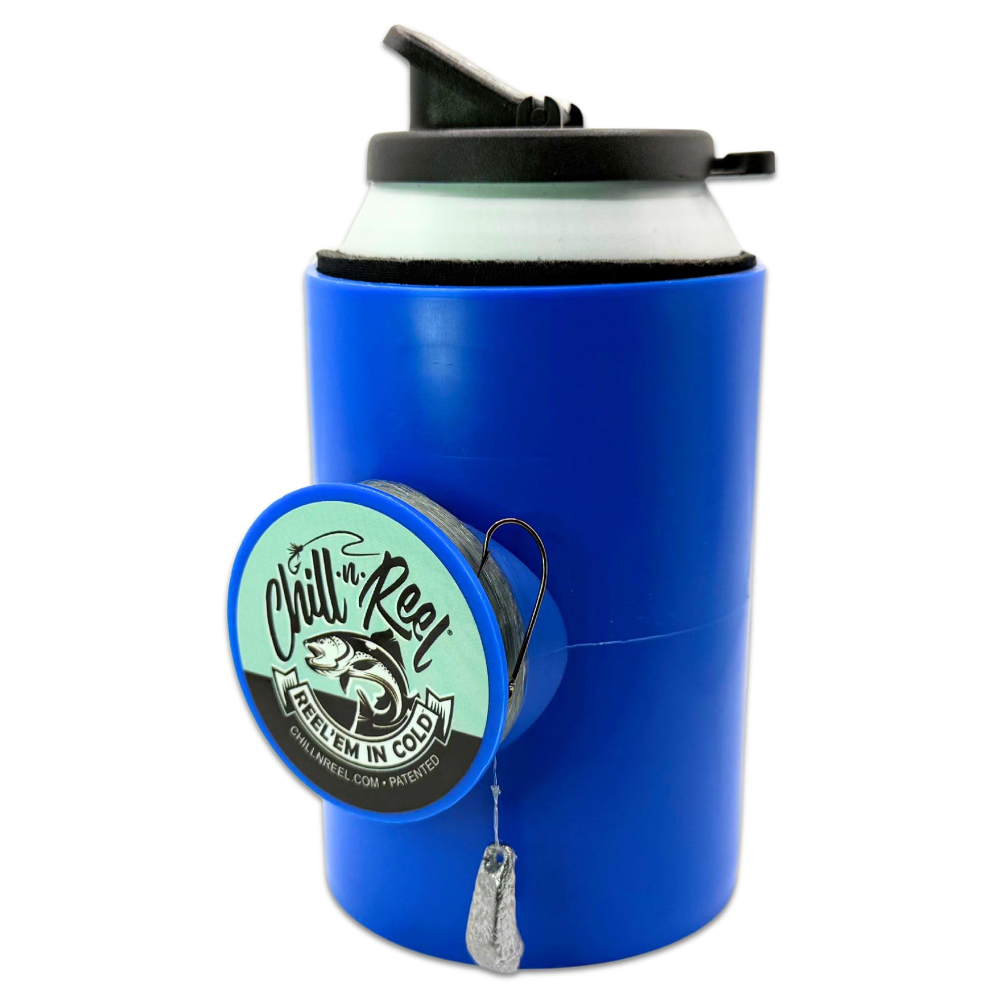 Made in USA | Fishing Can Cooler (from Shark Tank) | Fishing Gifts for Men & Gifts for Dad Who Wants Nothing | Boating Must Haves | Shrinkwrap Packaging | Blue