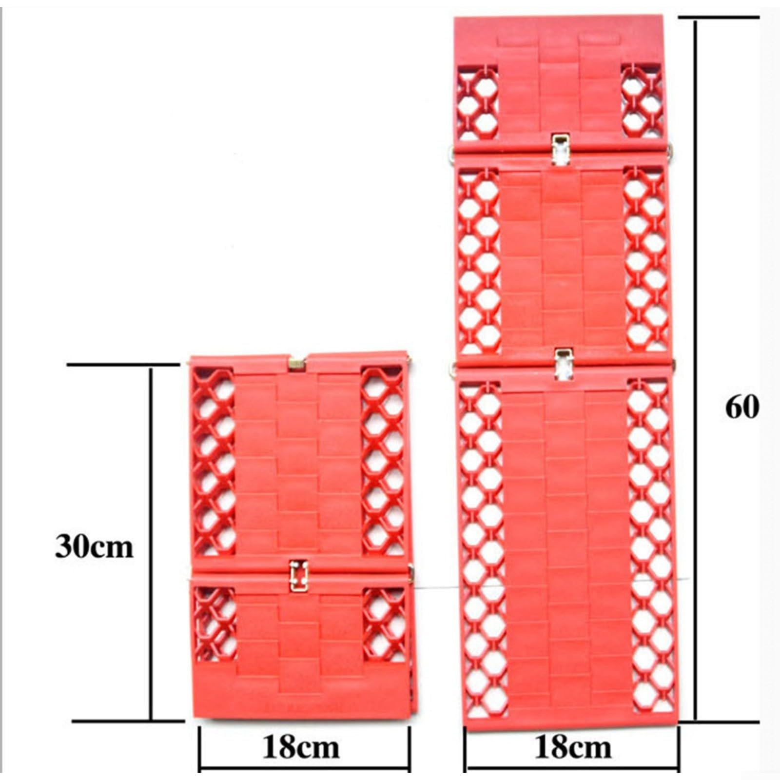 Ausilio per lo salito dell'auto, in ABS, 30 x 18 x 30 cm, aiuto antiscivolo per pneumatici, tavola di trazione arancione, per tutti i modelli di veicoli (1 paio di arancioni)