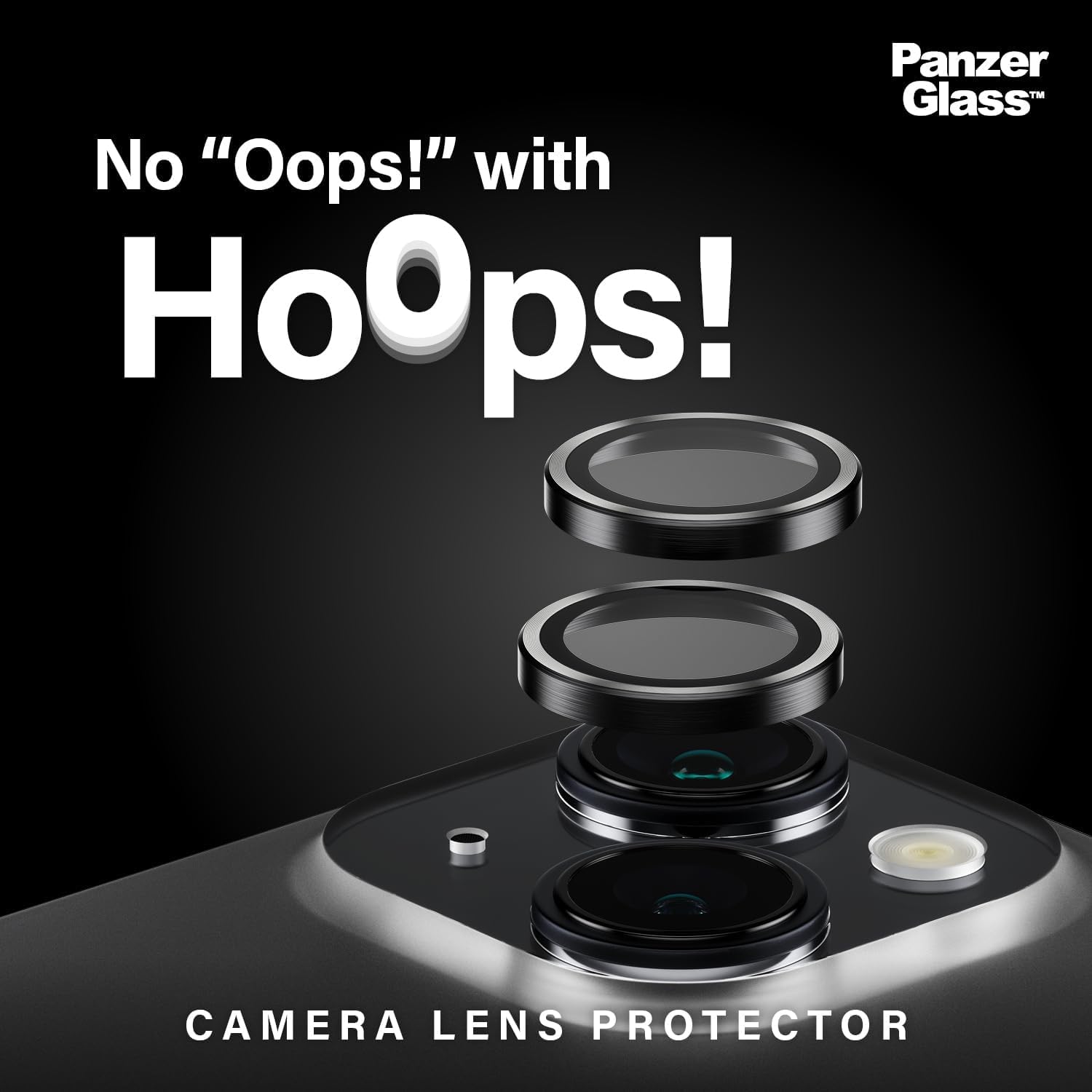PanzerGlass™ Hoops Protettore per l'obiettivo della fotocamera per Apple iPhone 15 | 15 Plus - Protezione con Stile, vetro resistente agli urti
