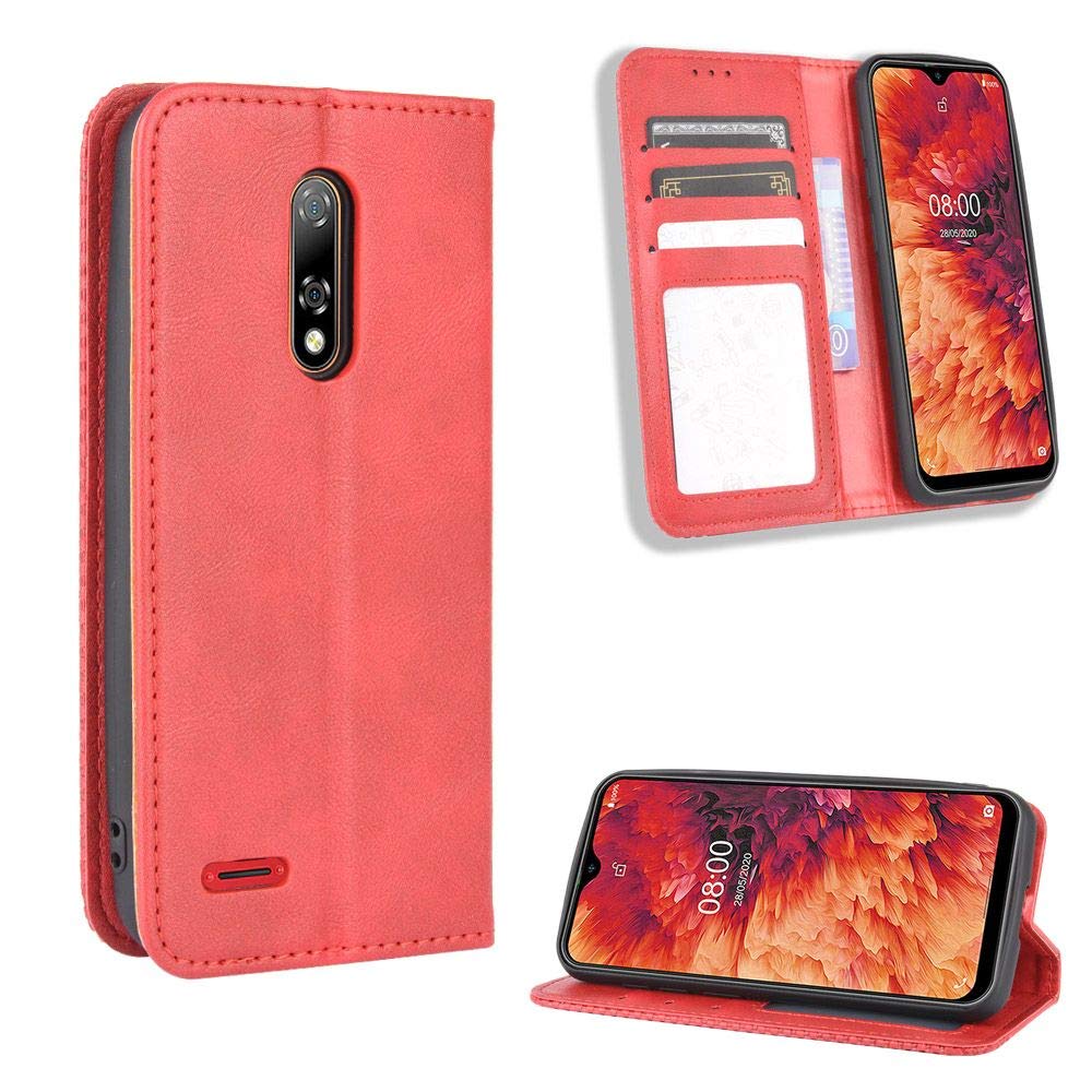 EasyShow Custodia Portafoglio In Pelle PU Per Ulefone Note 8P - Con 5 Slot Per Carte E Supporto, Morbida E Robusta, Colore Rosa