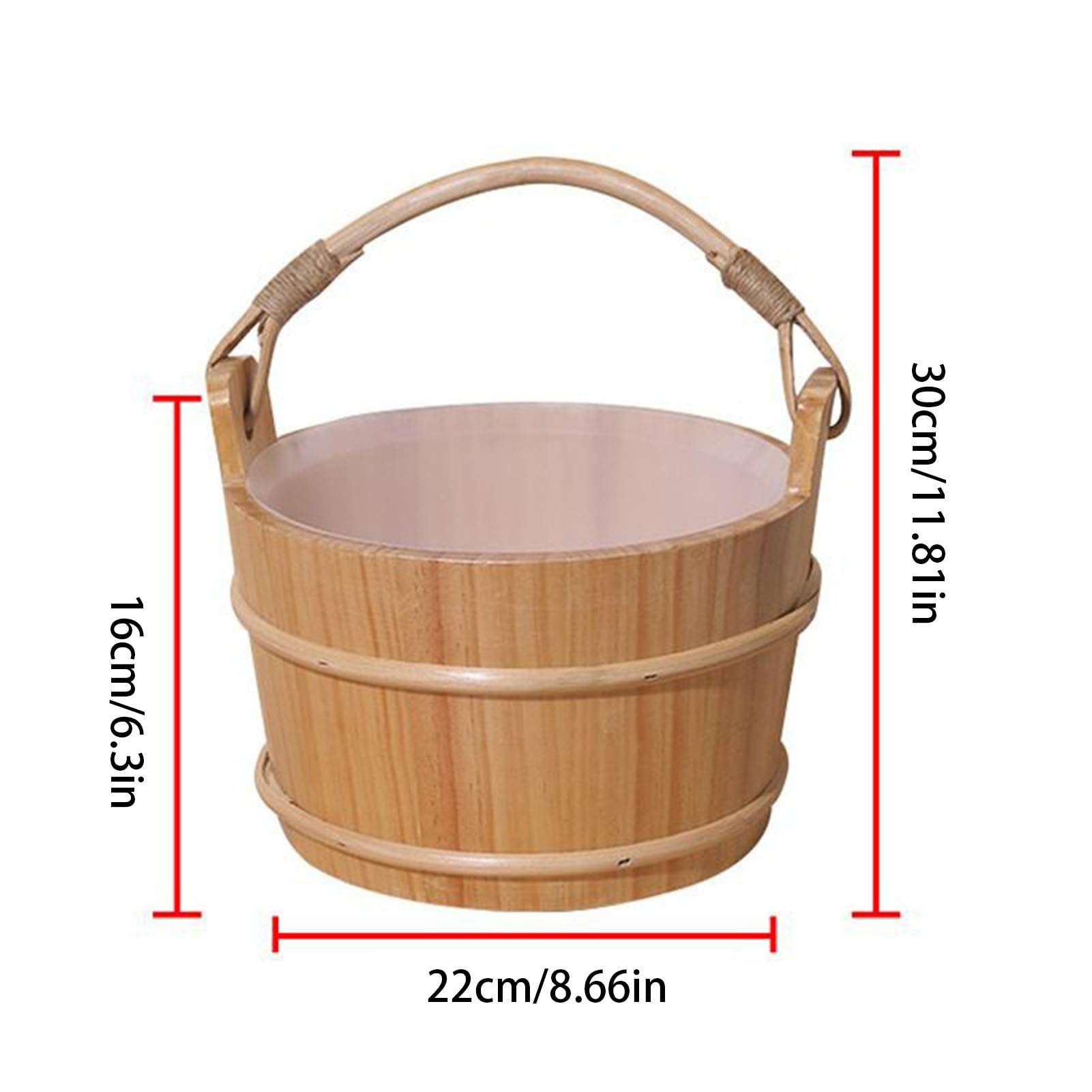 Zestaw z wiaderkiem do sauny Akcesoria Kąpielowe Spa Z Długim Uchwytem | Drewniane Wiaderko Z Chochlą Akcesoria Saunowe Komplet Dla Mężczyzn, Domu, Rodziny, Spa, Prysznica, Relaksu, Pocenia Się
