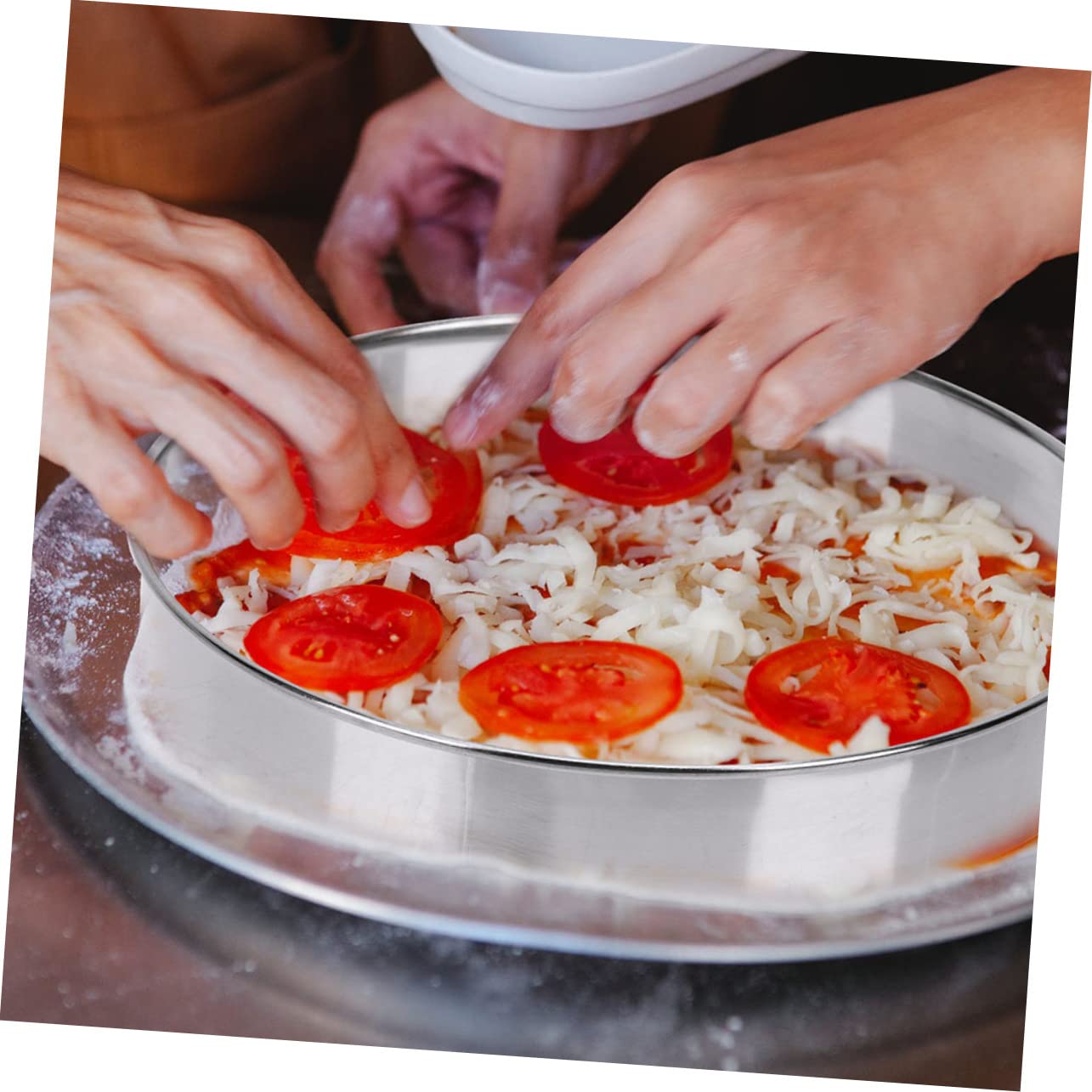 TOPBATHY 5piezas Aro De Repostería De Inoxidable Para Pizza Anillo Para Pastelería Resistente y De Limpiar Para Cocinar y Hornear Tartas y Pasteles