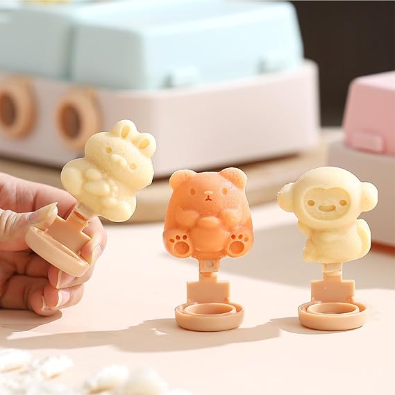 Shapes Popsicle Leakproof Bear Ice Cream Popsicle Mold Practical Kitchen Supplies Animal Shape