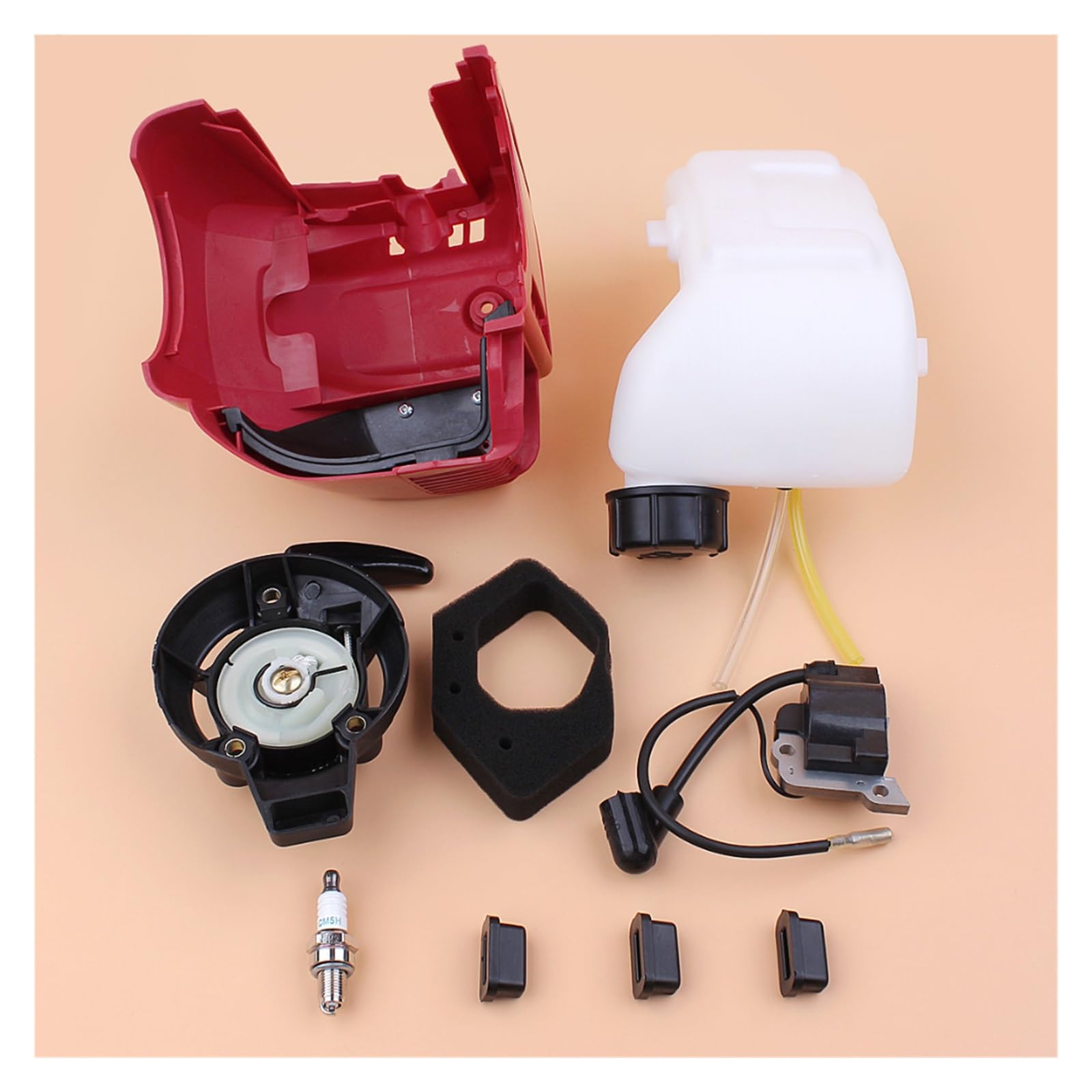 Juego de tanque de combustible de bobina de encendido de arranque de cubierta de cilindro for cortacésped desbrozadora de Motor de gasolina GX25 GX 25 25cc