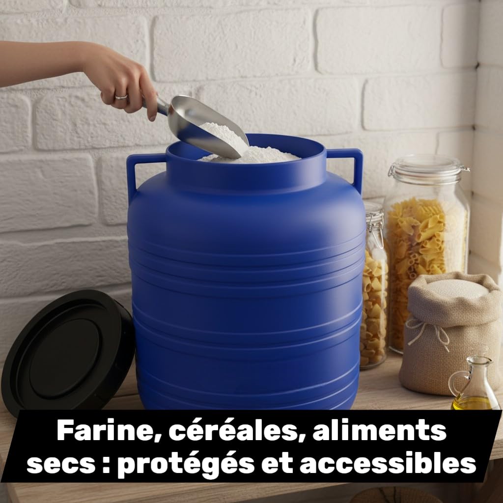 Jordan & Jordan — Lot de 2 x Fût Plastique Alimentaire 60L PEHD — Couvercle à Visser + Robinet de Sortie — Fermentation, Eau, Huiles — Certifié Alimentaire sans BPA