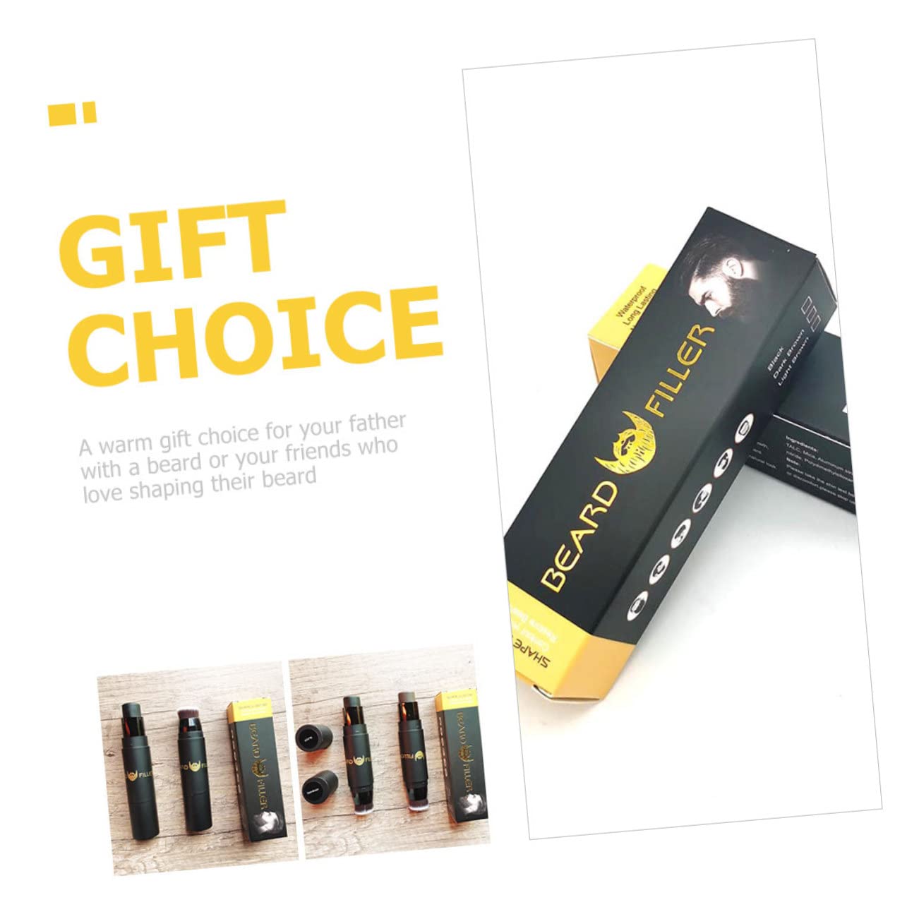 FRCOLOR 4stücke Professioneller Bartformungsstift Für Männer Füller Und Styling-tool Für Präzise Bartkonturen Und Bartpflege Tiefbraun Für Salon Und Zuhause