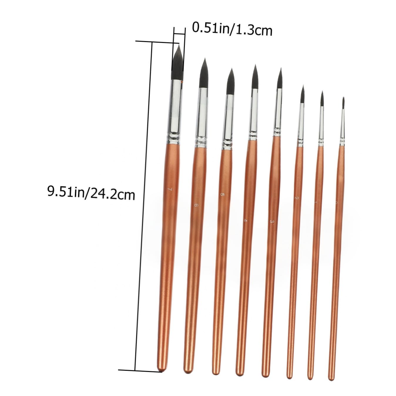 Cabilock 8 Piezas Pinceles Profesionales para Pintura Artística Mezcla de Pelo Animal Resistente Adecuados para Acuarela Óleo y Acrílico Portátiles y Fáciles de Limpiar para Escuela y Uso