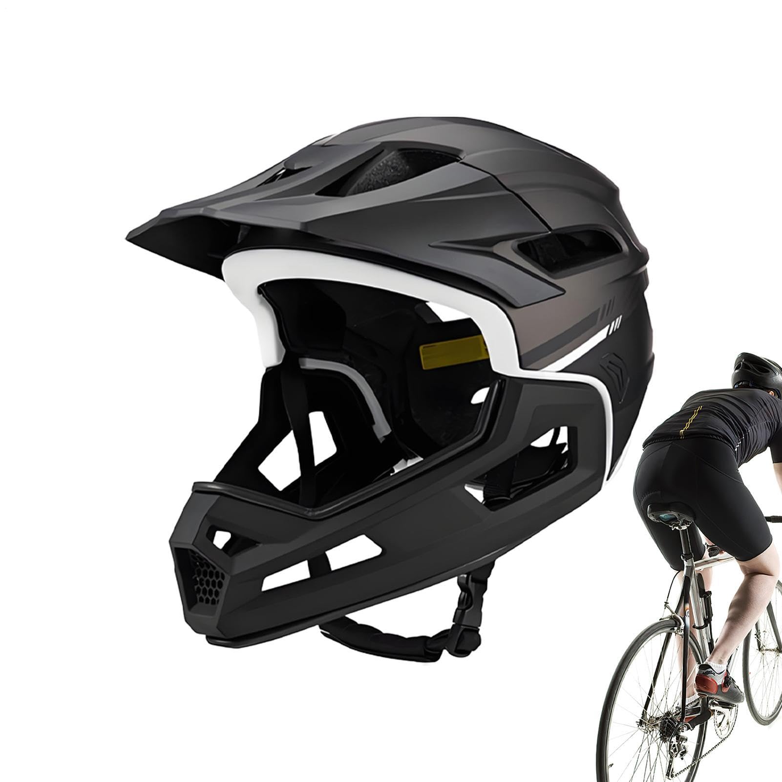 Casco Mountain Bike Full Face | Casco Uomo Donna Adulti - Protettivo Regolabile con Ventilazione | Per Uomo Donna Principianti Biker