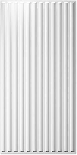 Miniatura 2 de Art3d Azulejos de techo caídos de 2 x 4 pies en blanco, paneles de pared 3D de diseño semicilindro de 12 hojas para decoración de pared interior, 24