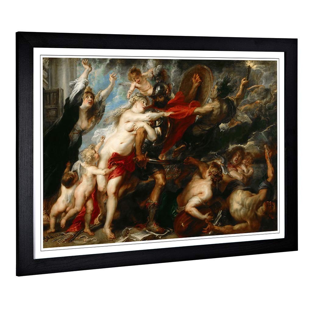 Big Box Art Framed Print of Peter Paul Rubens Consequences of War Design | Wall Art Picture | Home Decor for Kitchen, Living Room, Bedroom, Hallway, Black, A2 / 24.5x18 Inch / 62x45cm